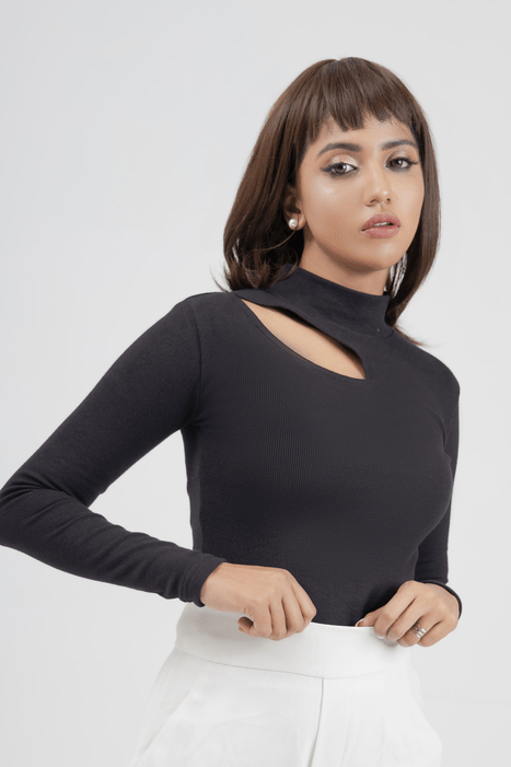 Mock Neck Top - Black Main image