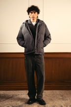 Insulated Hooded Puffer Jacket - Gray