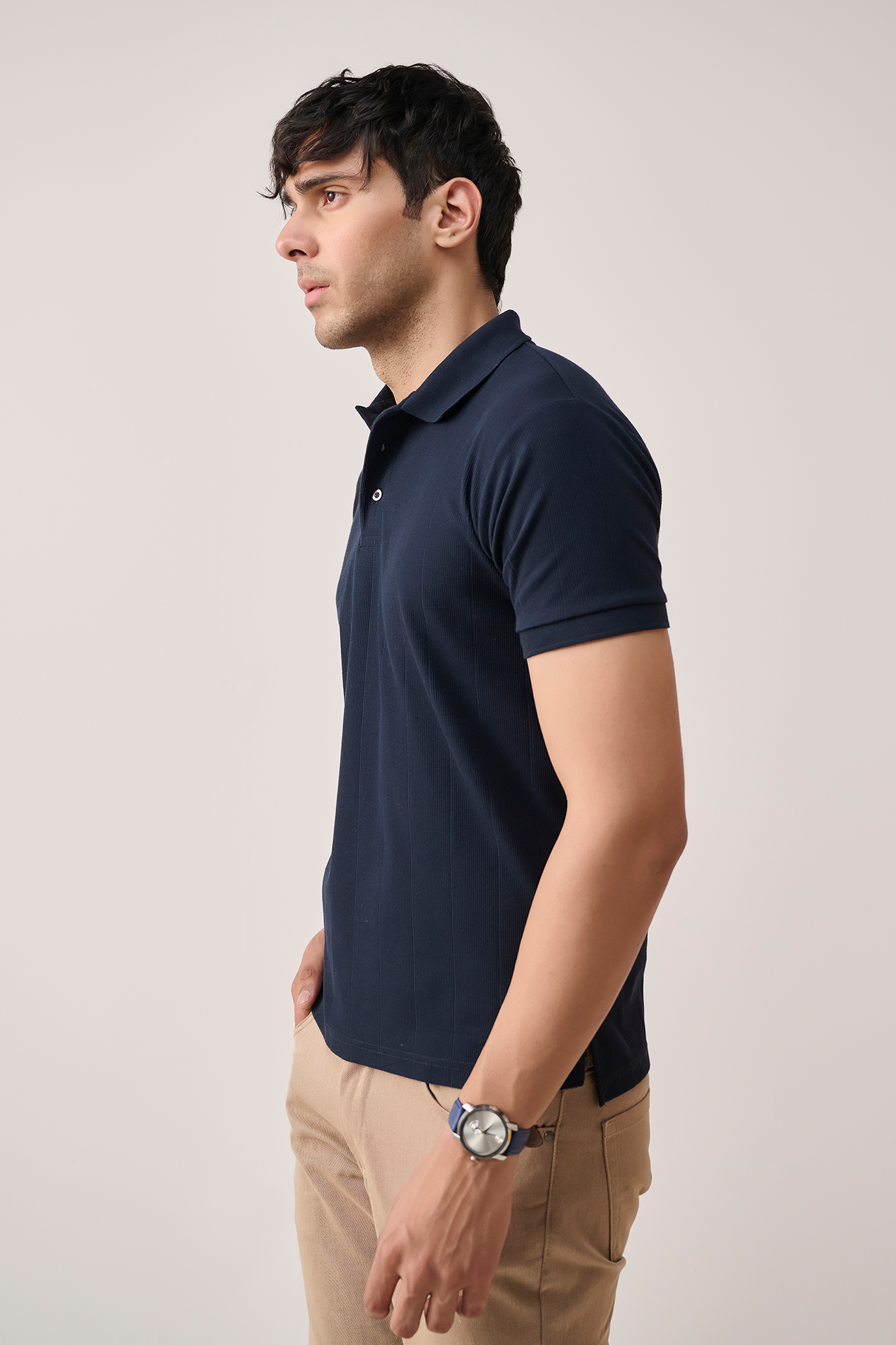 Drop Needle Polo Shirt - Navy Secondary image