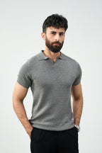 Knitted Polo - Ash Grey