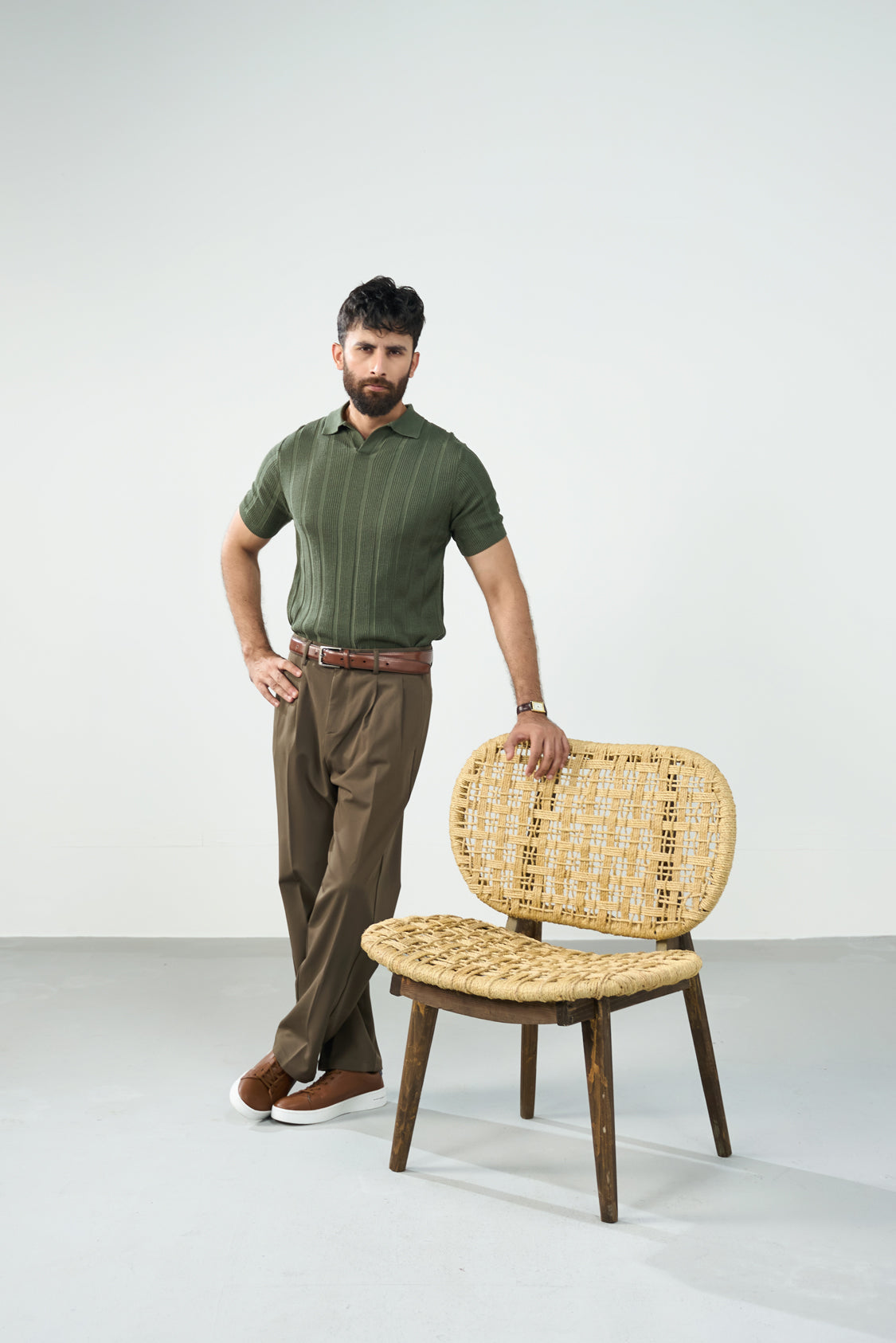 Knitted Polo - Green