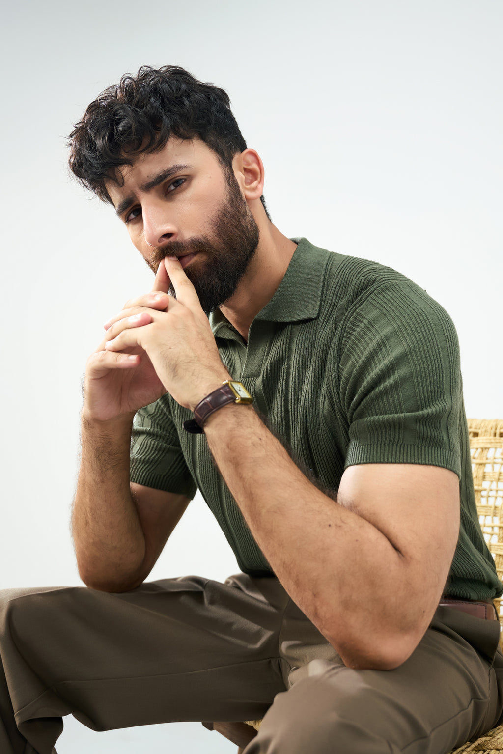 Knitted Polo - Green