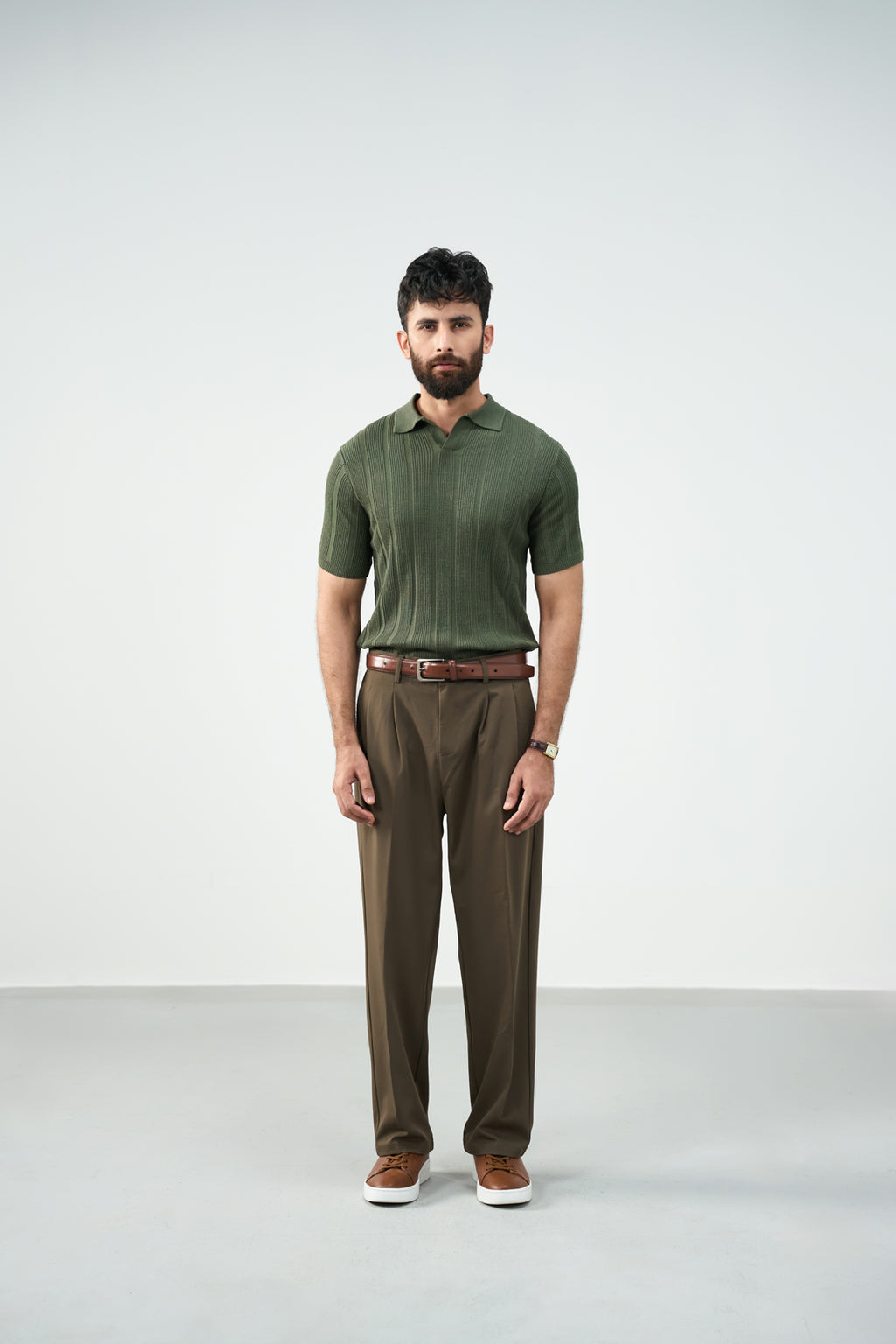 Knitted Polo - Green