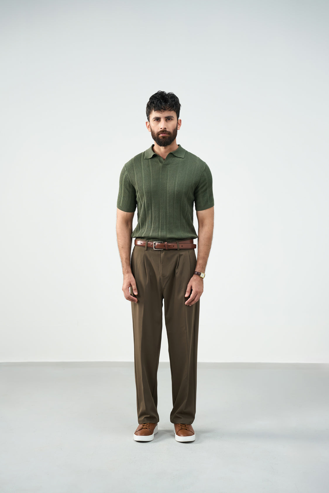 Knitted Polo - Green