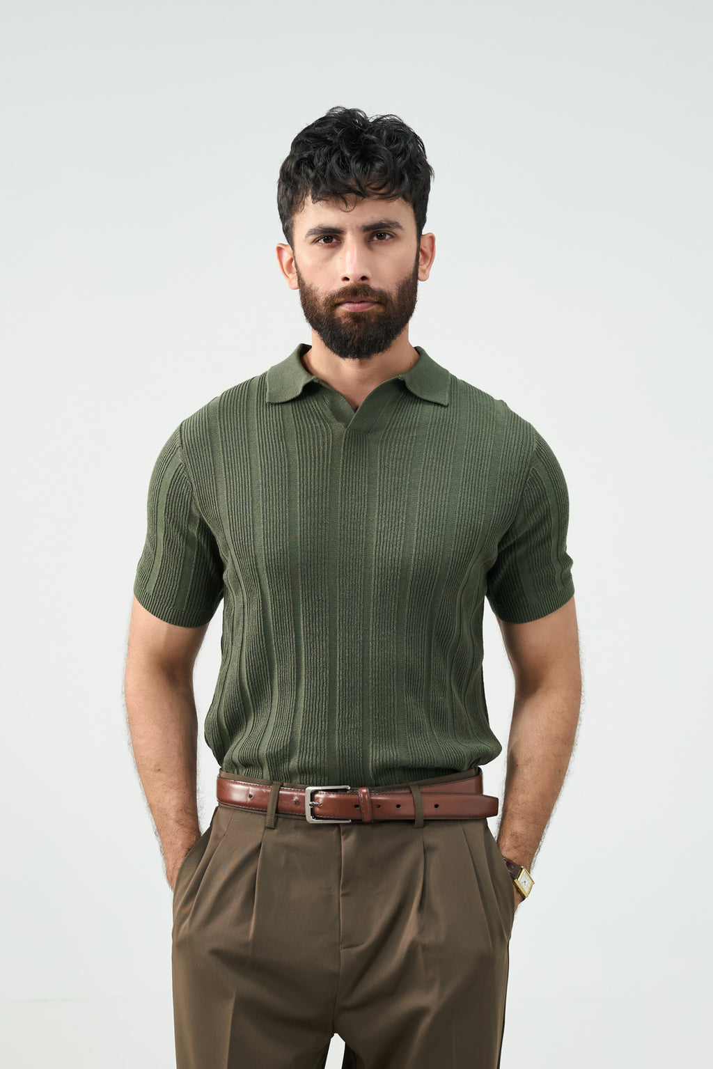 Knitted Polo - Green