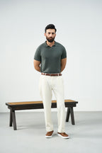 Knitted Polo - Olive