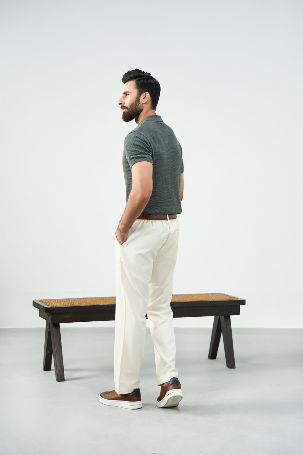 Knitted Polo - Olive