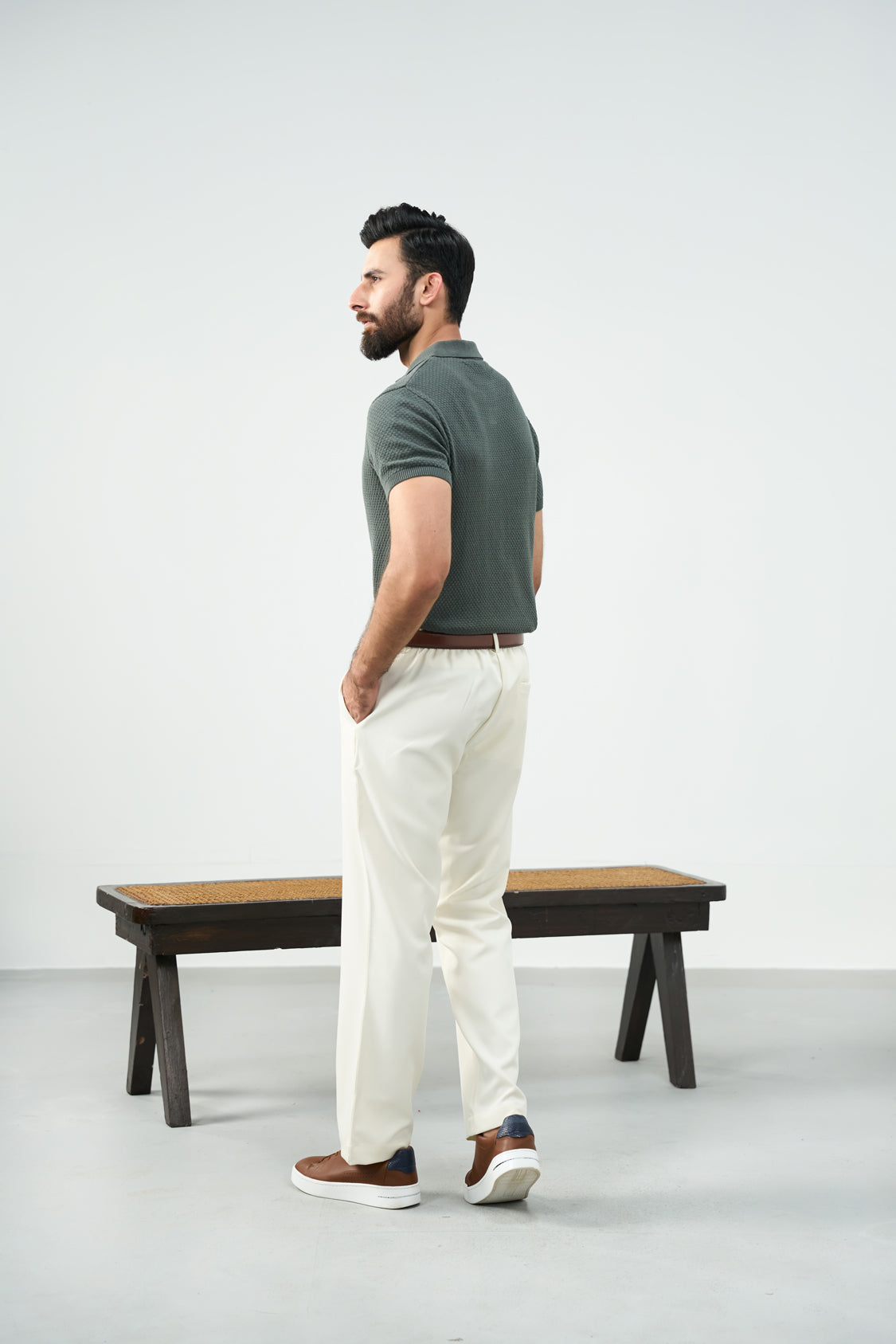Knitted Polo - Olive