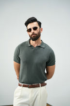 Knitted Polo - Olive