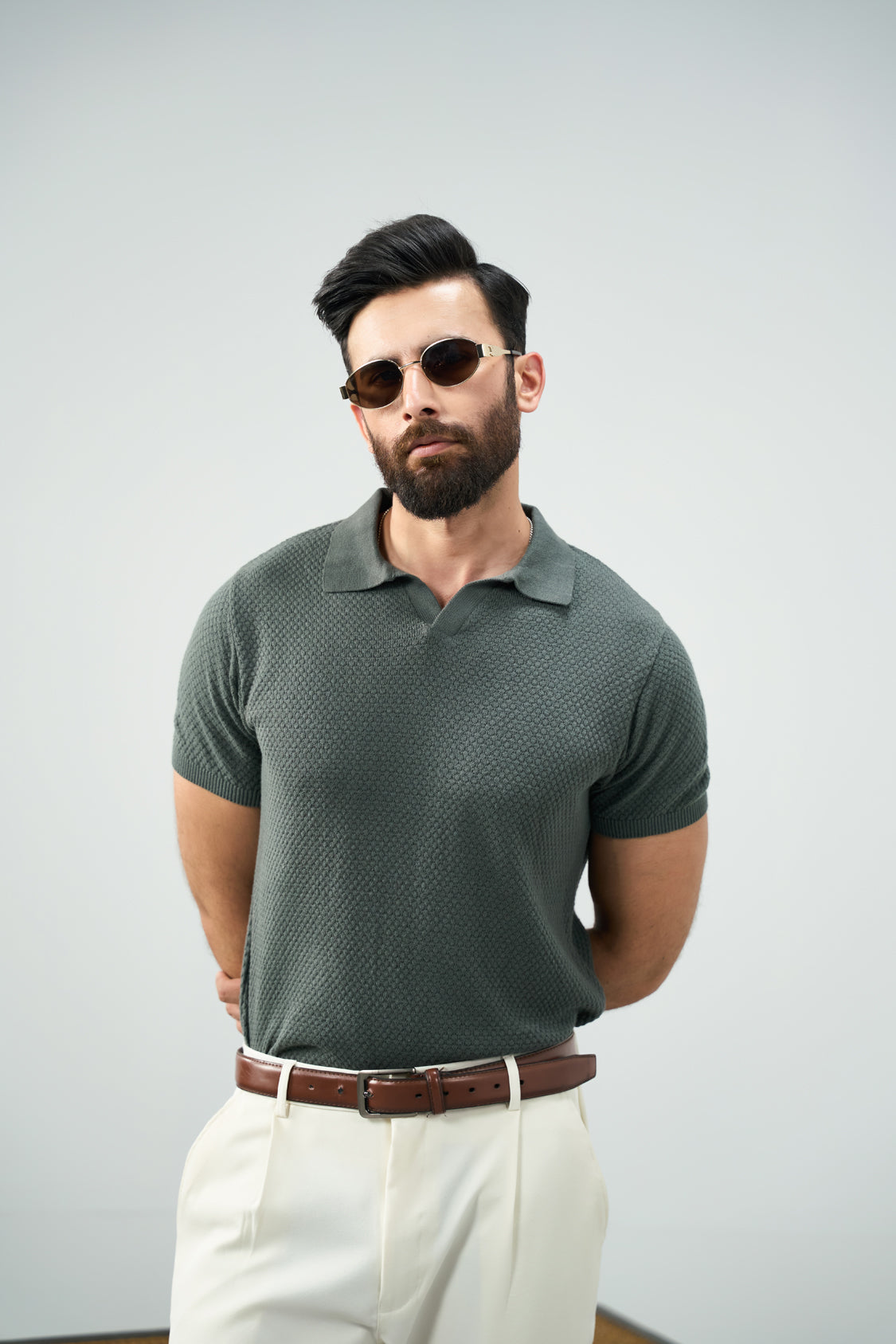 Knitted Polo - Olive