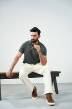 Knitted Polo - Olive