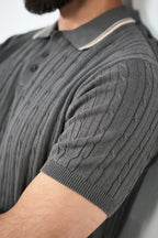 Knitted polo - Graphite grey