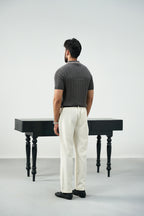 Knitted polo - Graphite grey