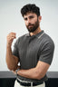 Knitted polo - Graphite grey