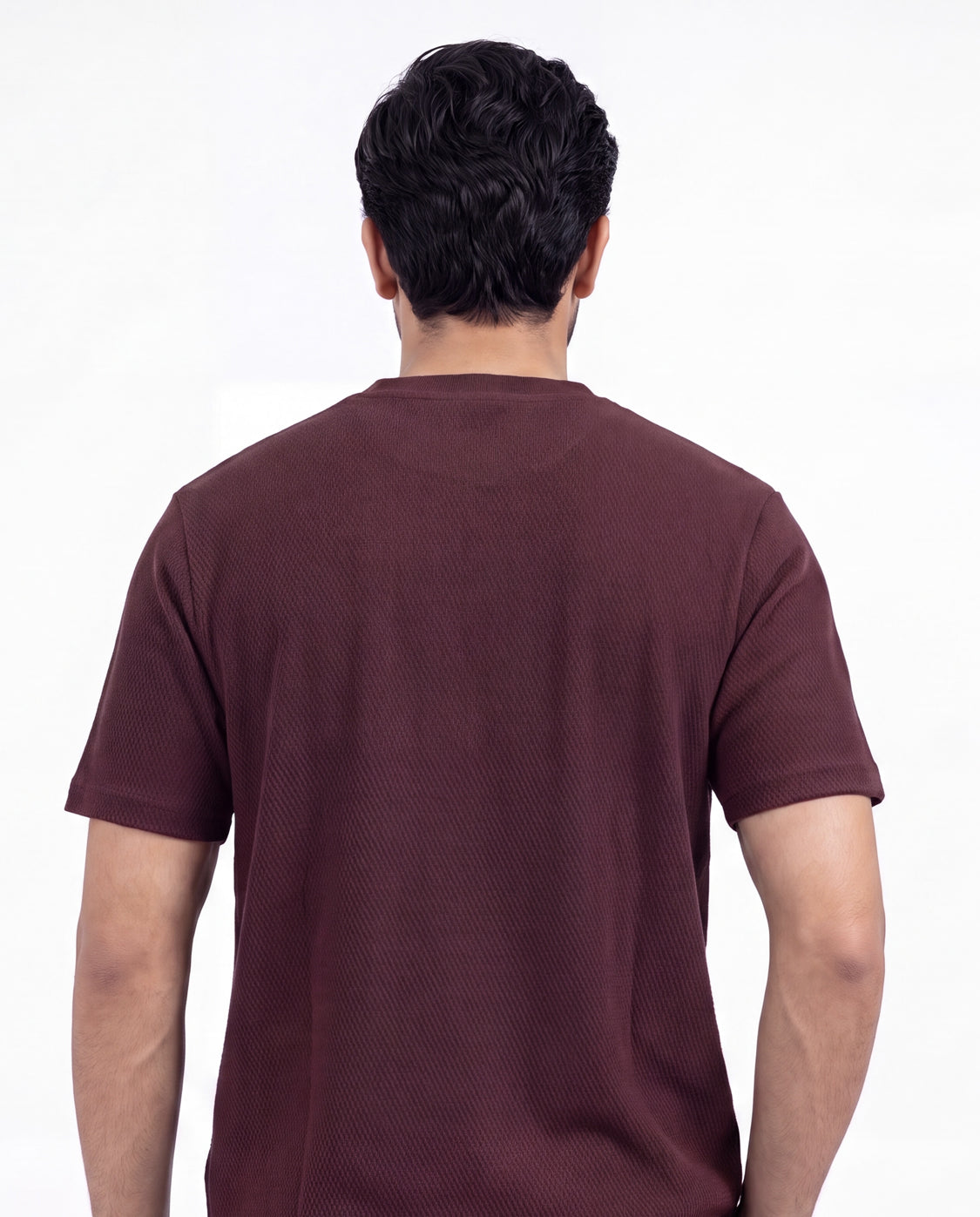 Textured Henley - Maroon Textured Secondary image