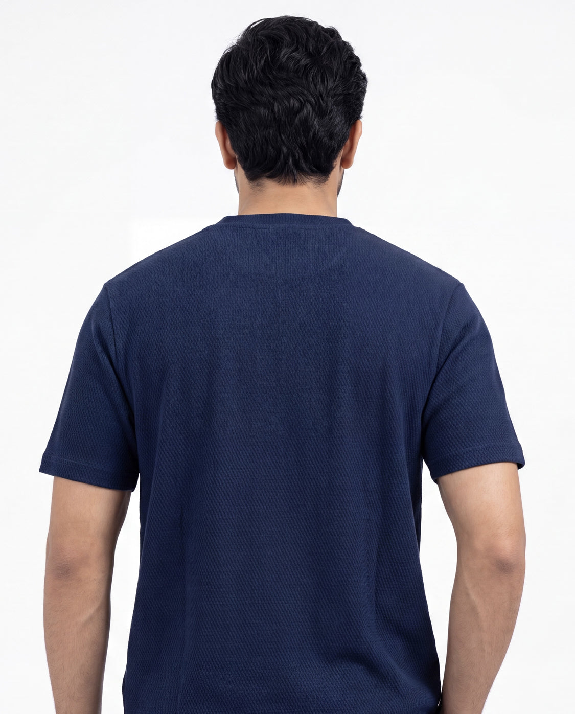 Textured Henley - Navy Textured