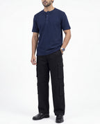 Textured Henley - Navy Textured