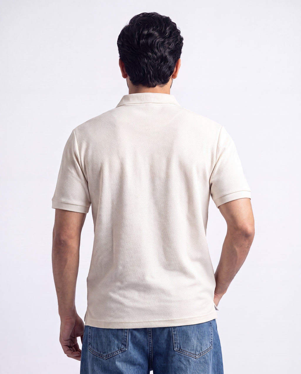 White Zipper Polo