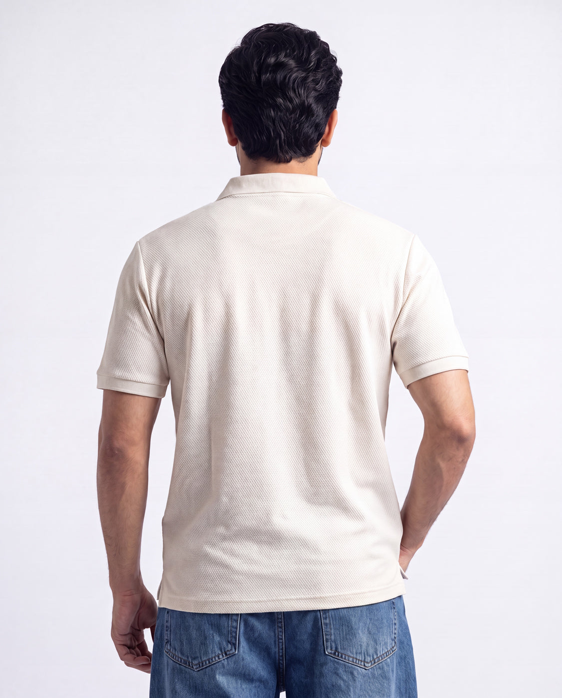White Zipper Polo