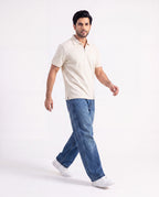 White Zipper Polo