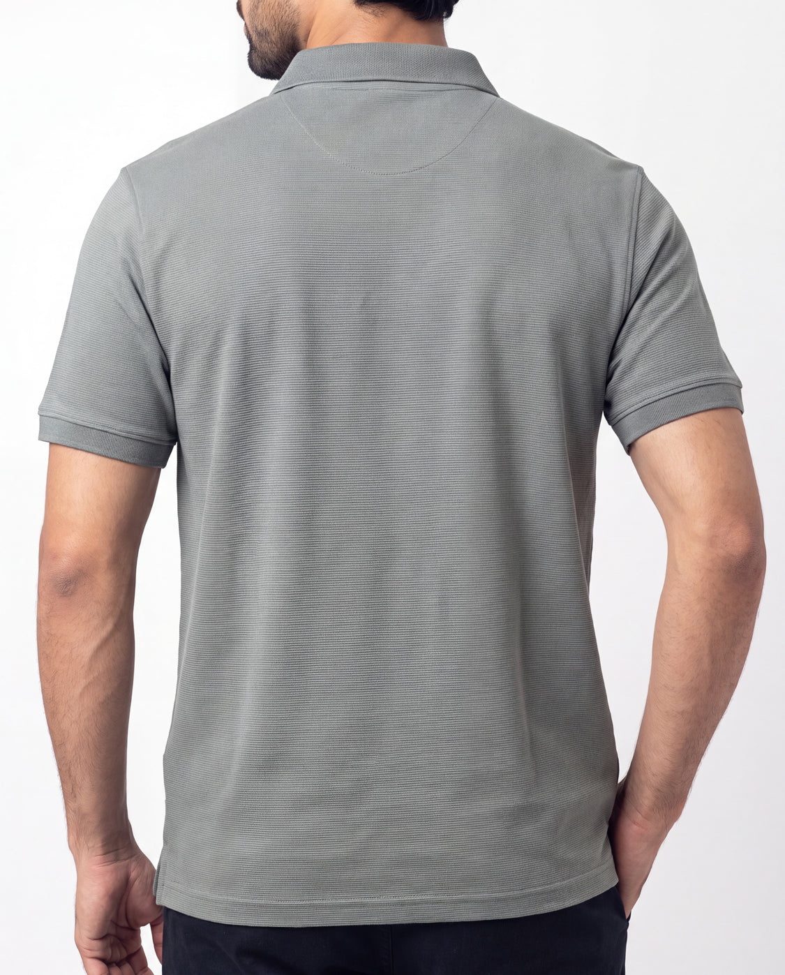 Textured Polo - Ash Green Secondary image