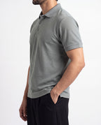 Textured Polo - Ash Green