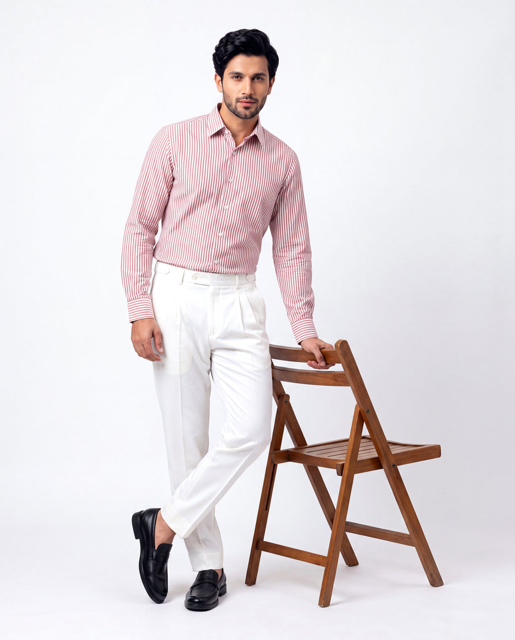 Striped Button Down - Red & White