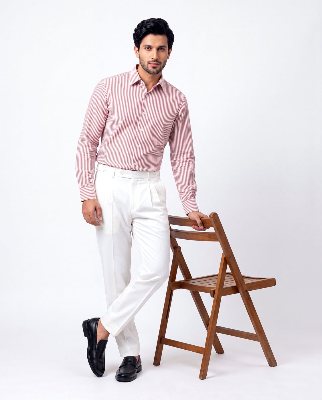 Striped Button Down - Red & White