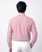 Striped Button Down - Red & White