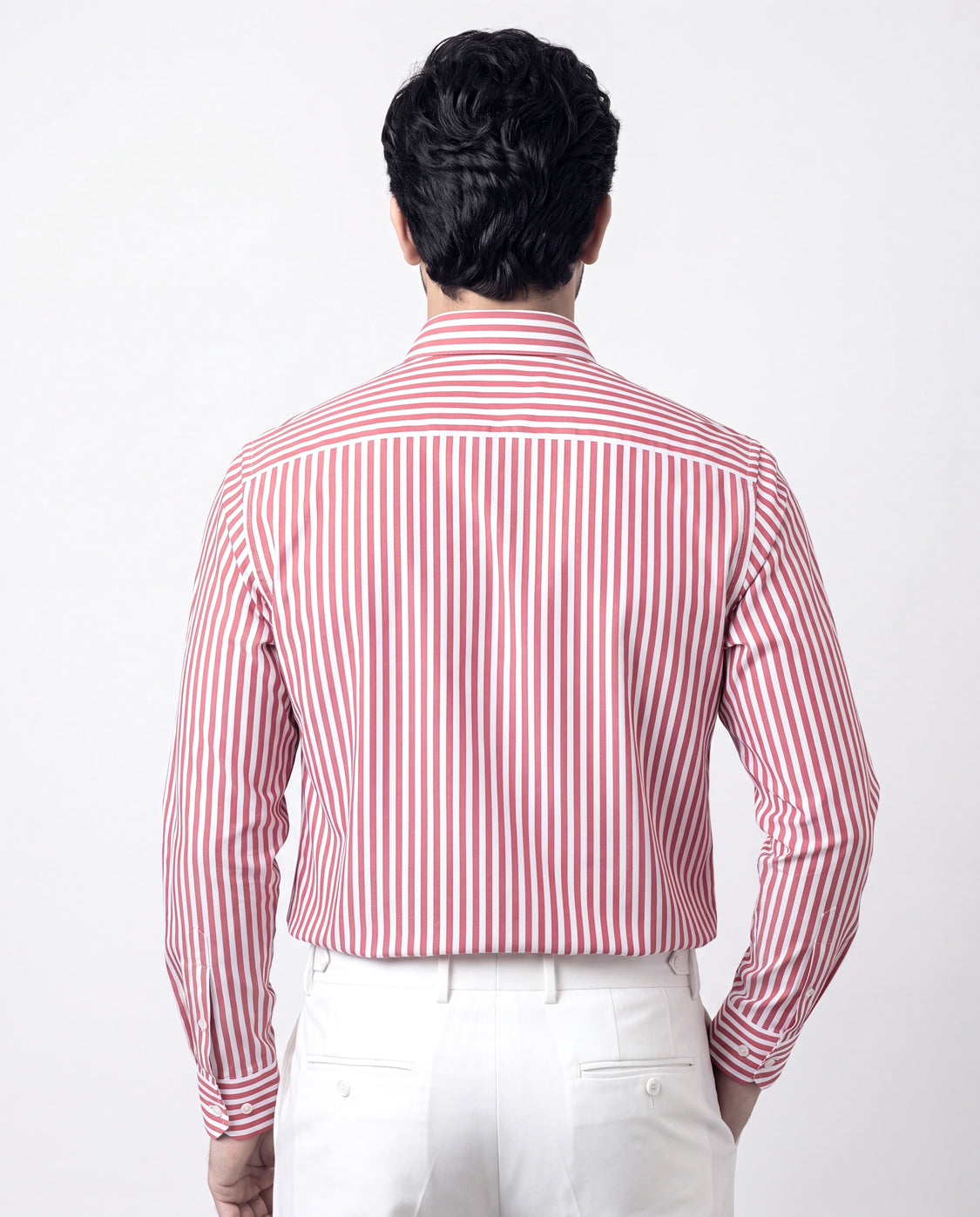 Striped Button Down - Red & White