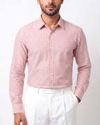 Striped Button Down - Red & White