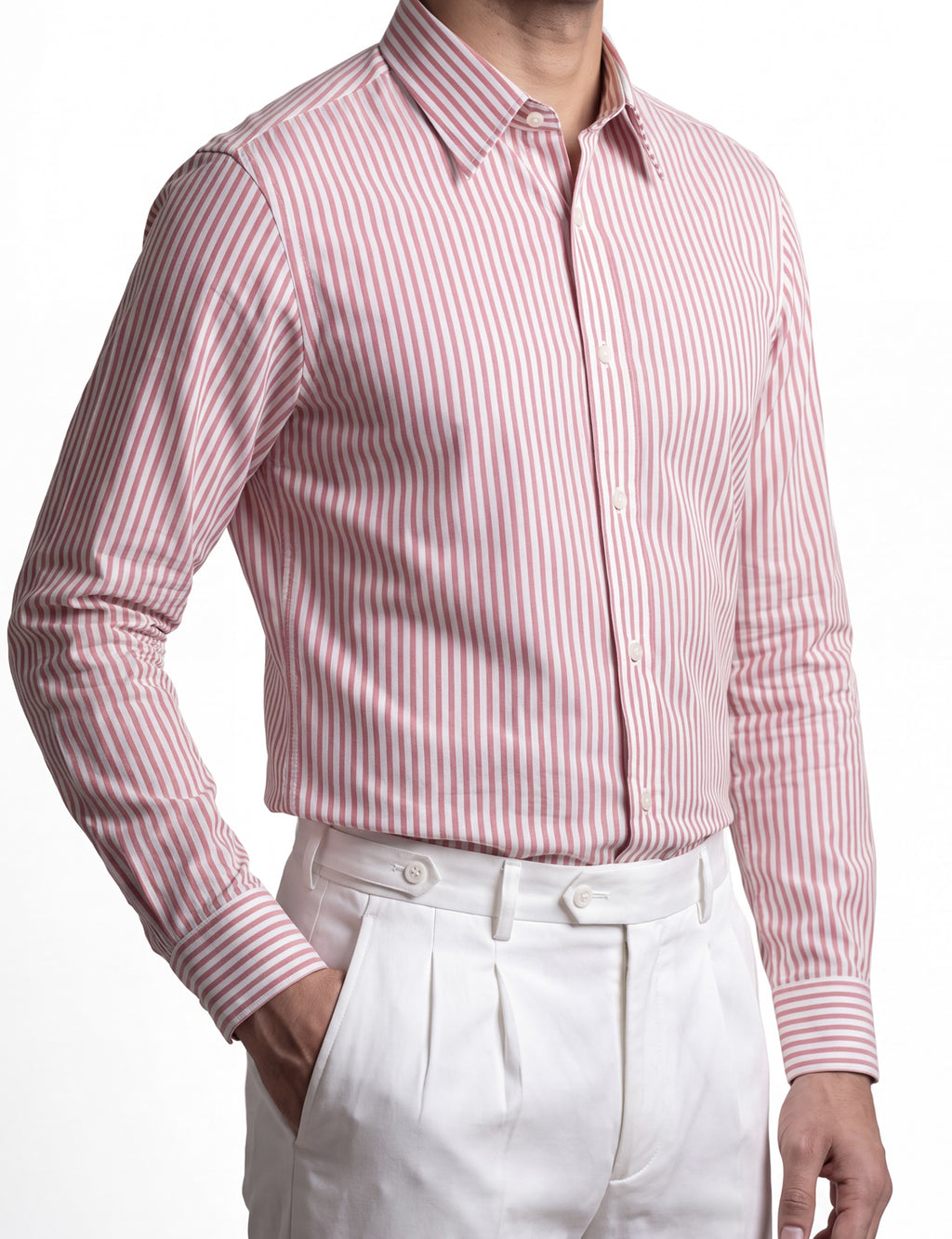 Striped Button Down - Red & White