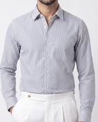 Striped Button Down - Blue & White
