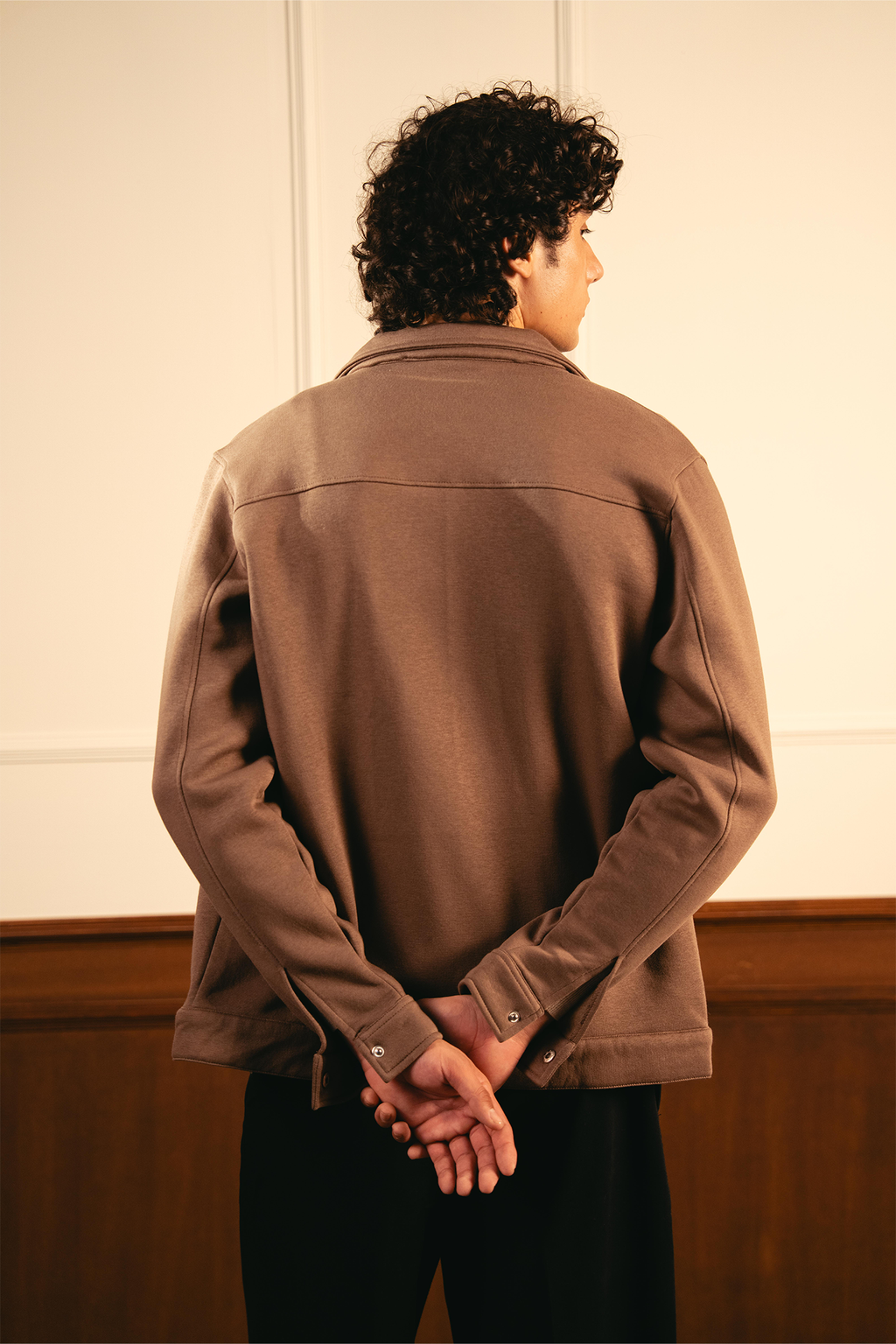 Men Full Zipper Jacket – Brown