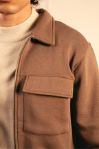 Men Full Zipper Jacket – Brown