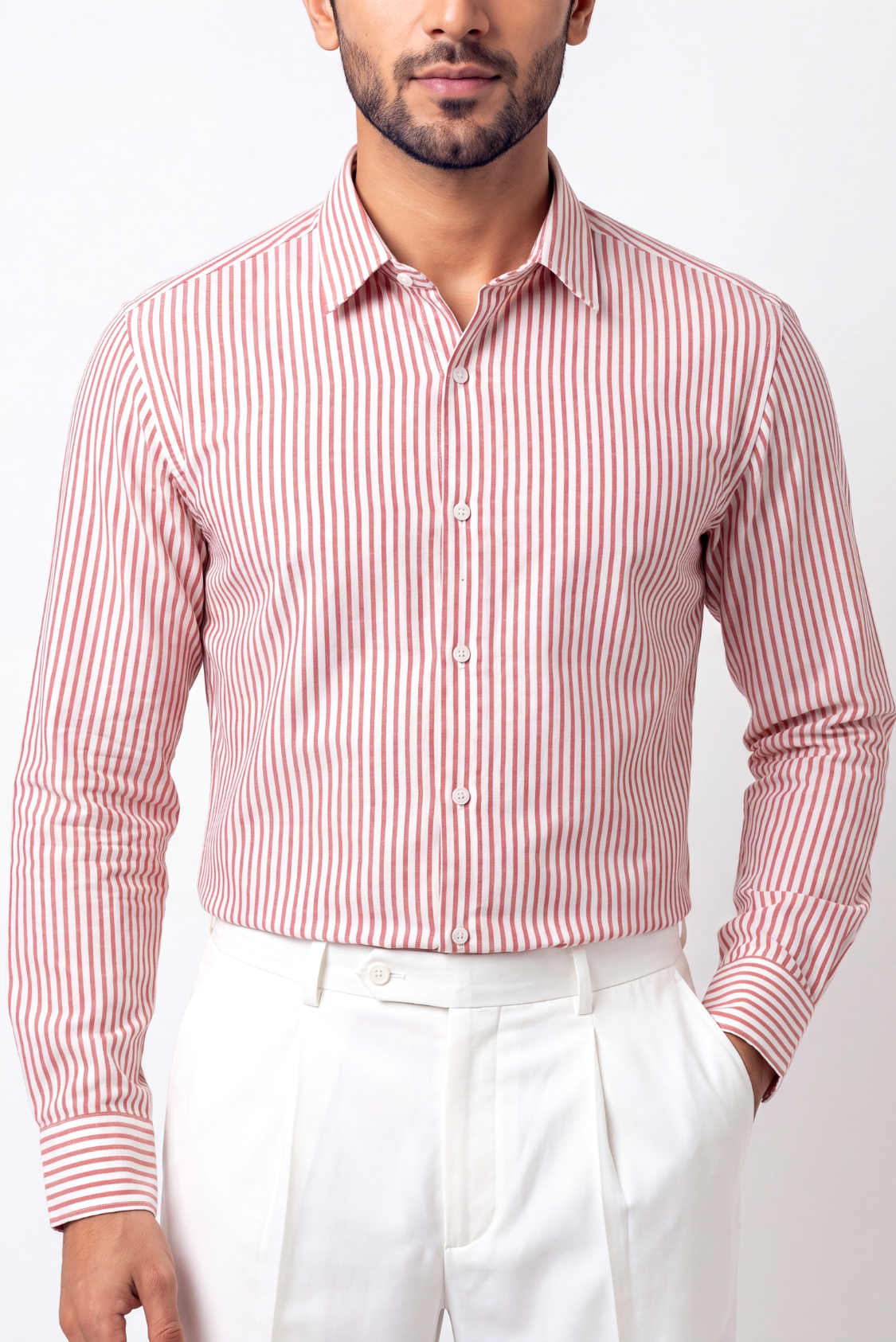 Striped Button Down - Red & White Main image
