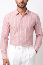 Striped Button Down - Red & White