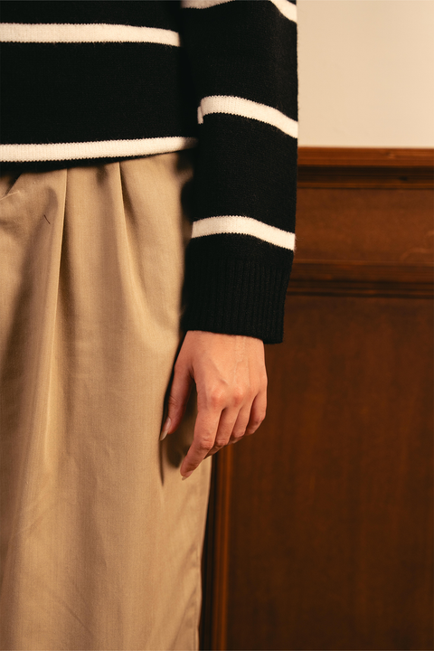Monochrome Stripe Sweater - Black