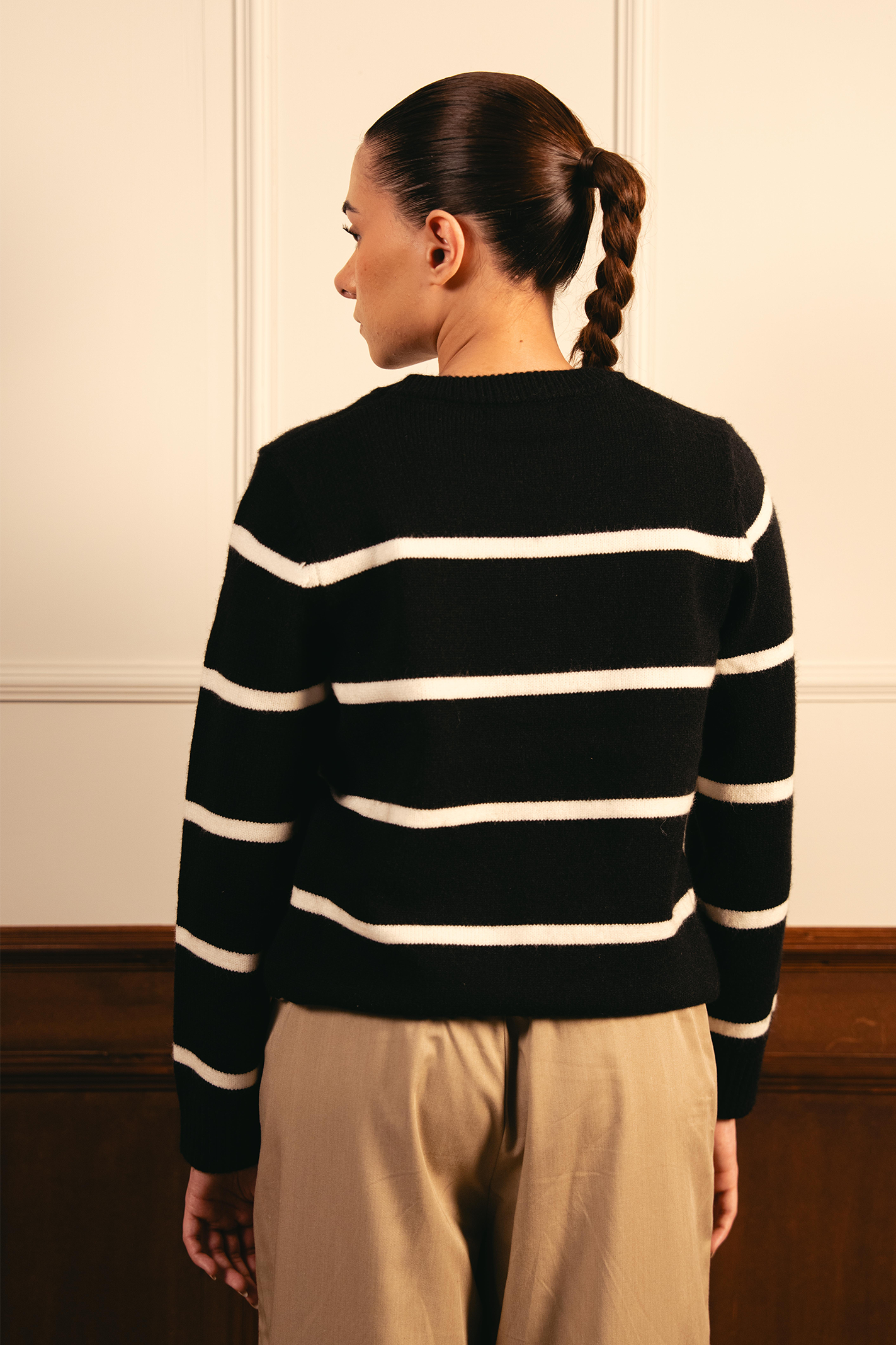 Monochrome Stripe Sweater - Black Secondary image