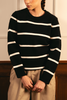 Monochrome Stripe Sweater - Black