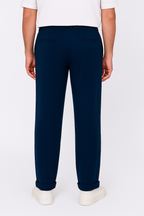 Straight Fit Jogger Trousers – Navy Blue