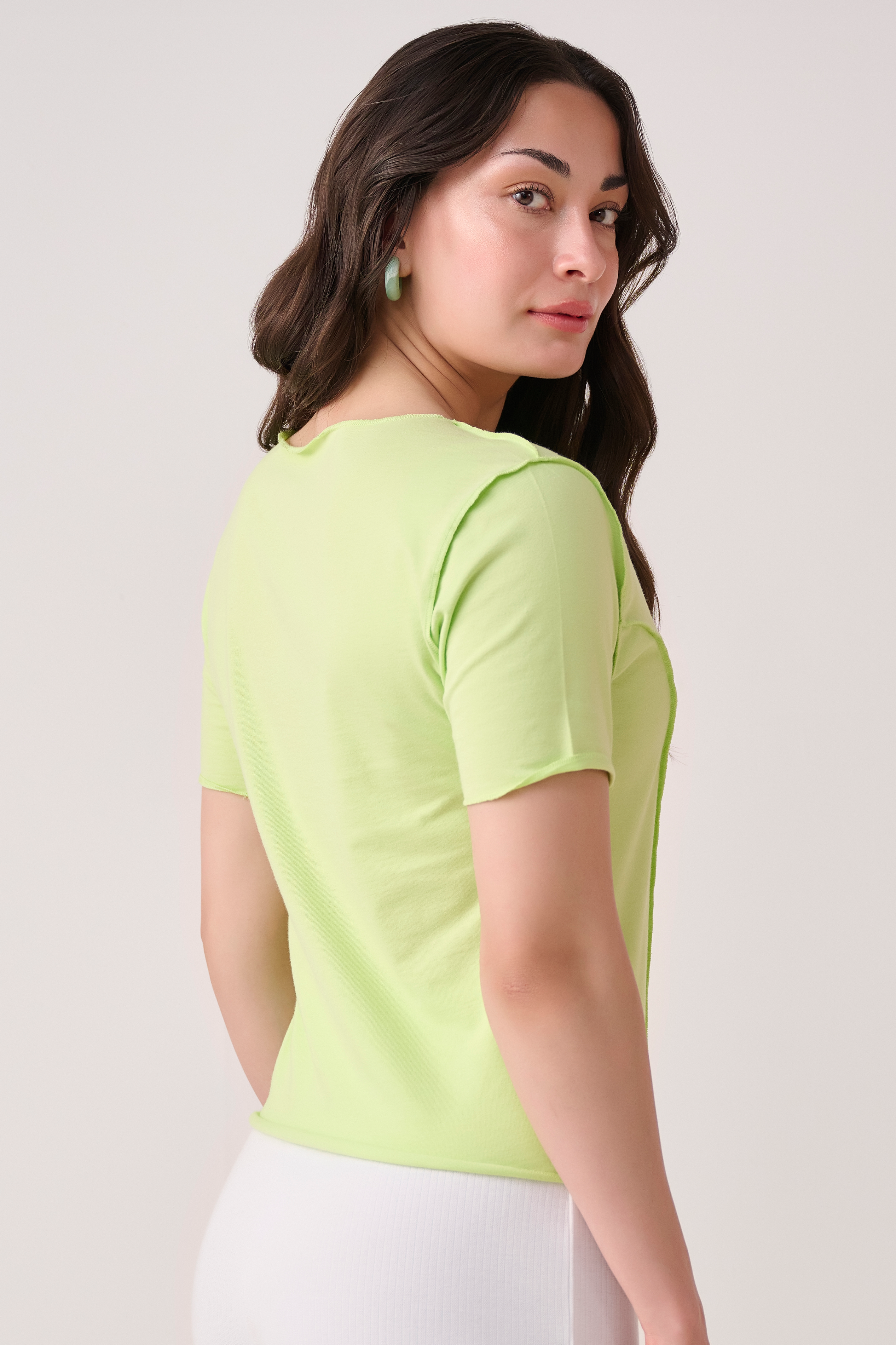 Lime green women top