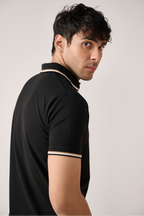 Black polo shirt