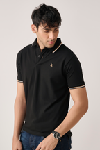 Black polo shirt