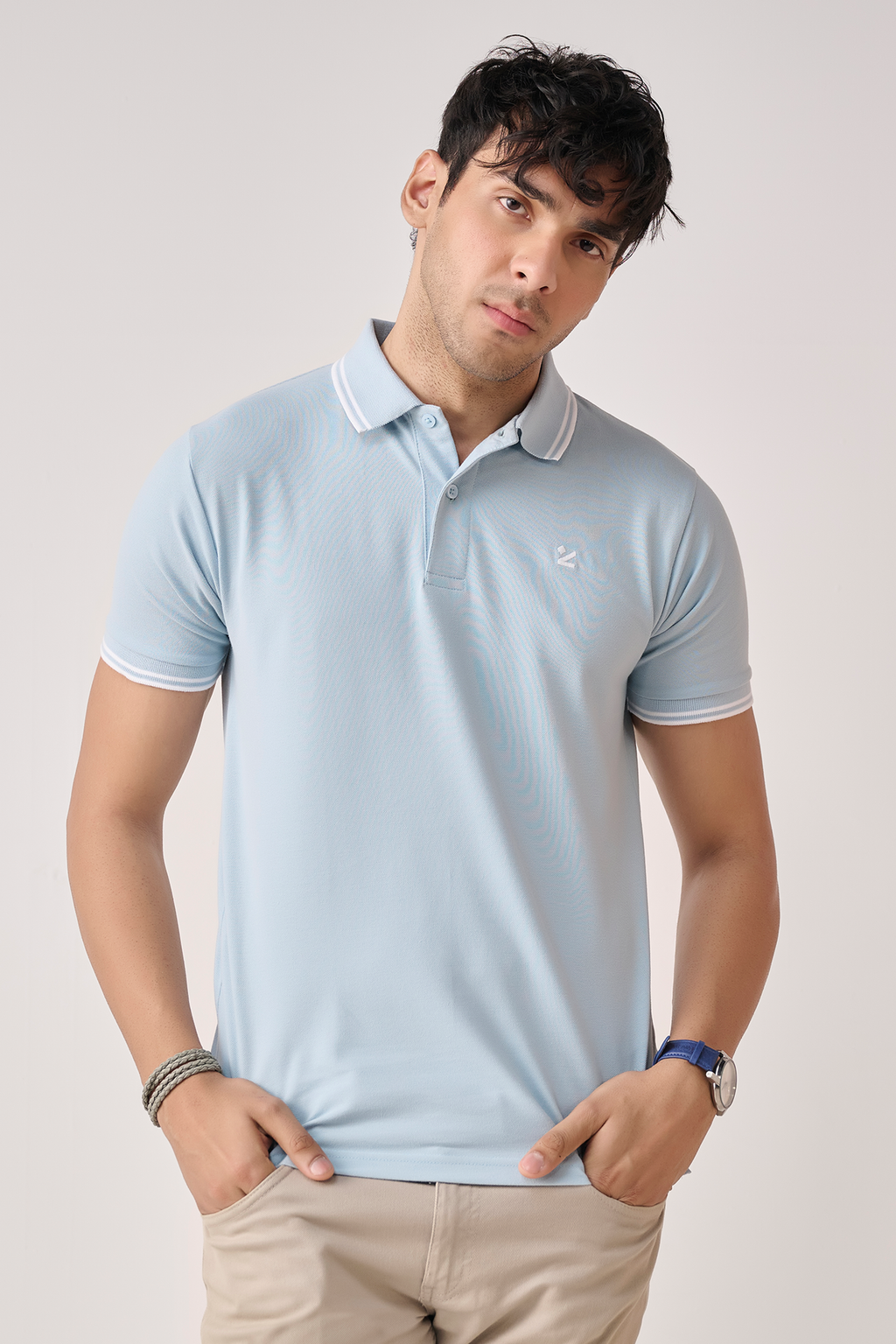 Sky blue polo shirt 