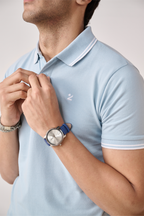 Sky blue polo shirt 