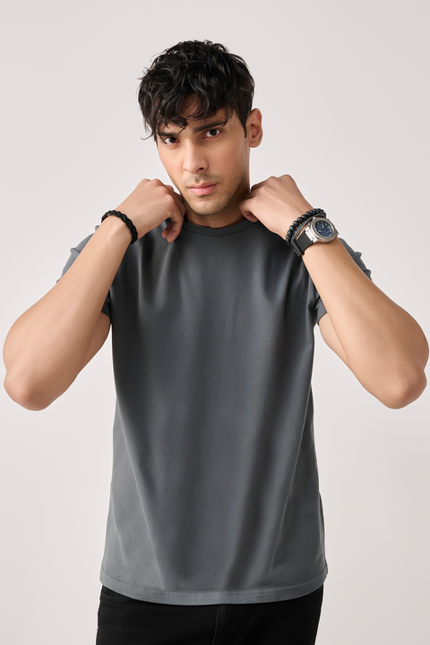 Pique T shirt - Gunmetal