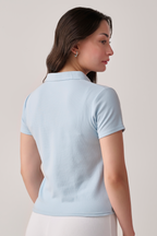 women polo sky blue