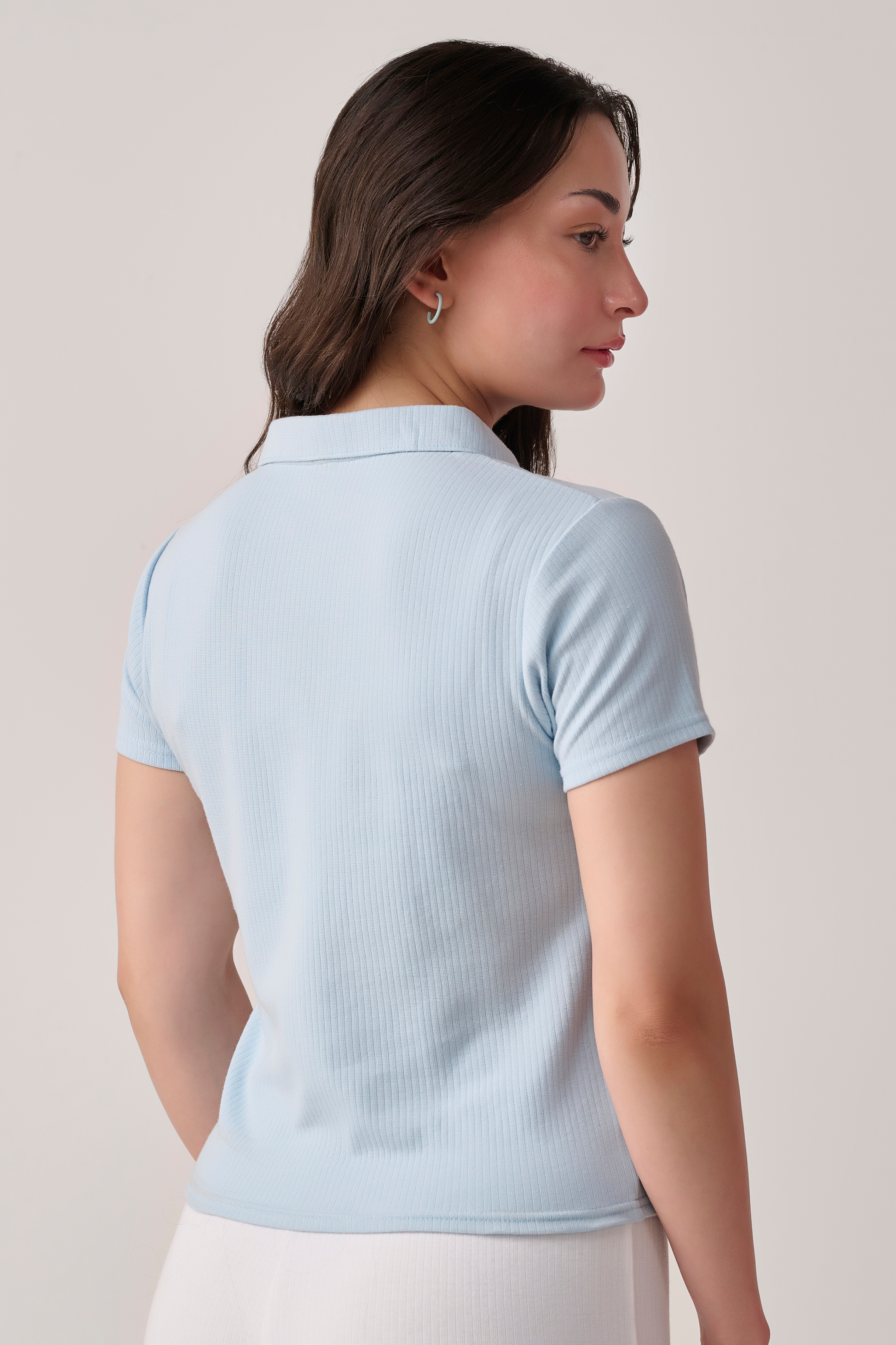 women polo sky blue