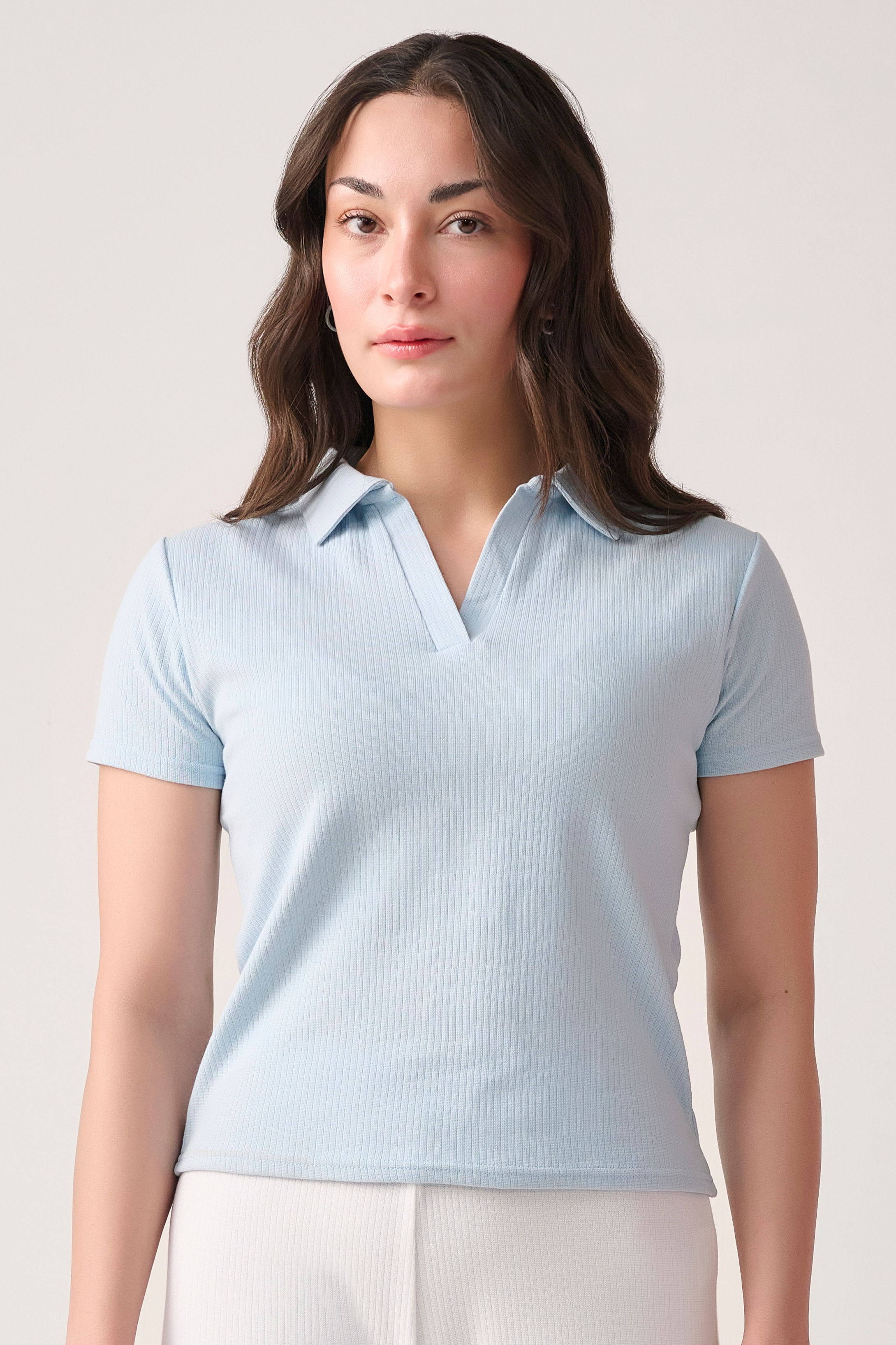 women polo sky blue